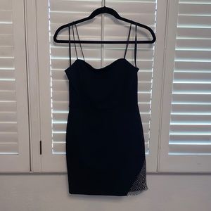 Rhinestone Slit Dress